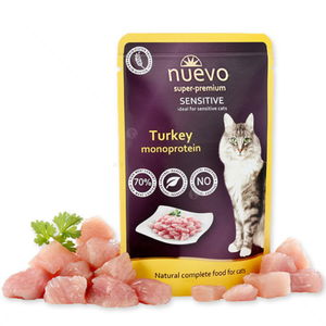 Пауч за котки с чувствителен стомах 85 гр NUEVO Sensitive Pouch Adult Turkey