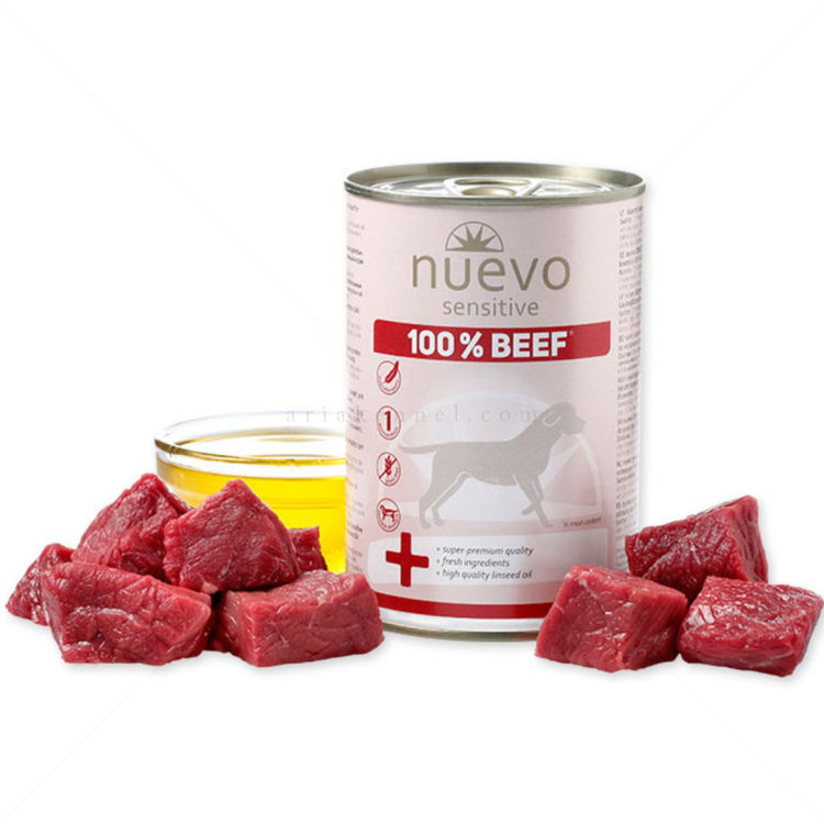 Консерва за кучета с чувствителен стомах 400 гр NUEVO Sensitive Adult Beef