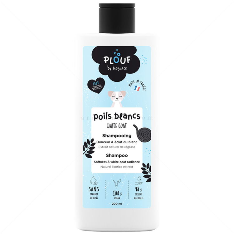 Плодов шампоан за бели кучета PLOUF Shampoo White coat