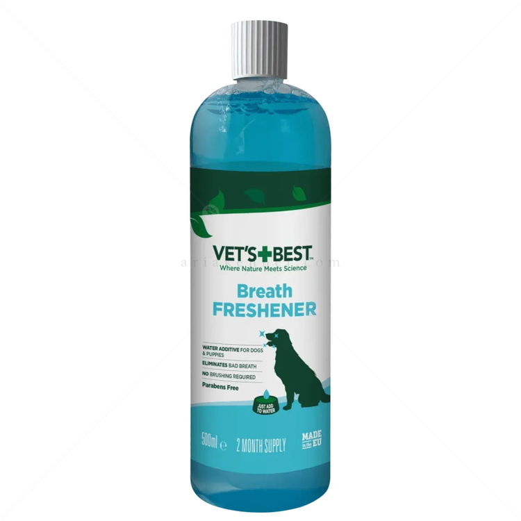 Вода за уста и свеж дъх с мента и карамфил 500 мл VET'S BEST Breath Freshener