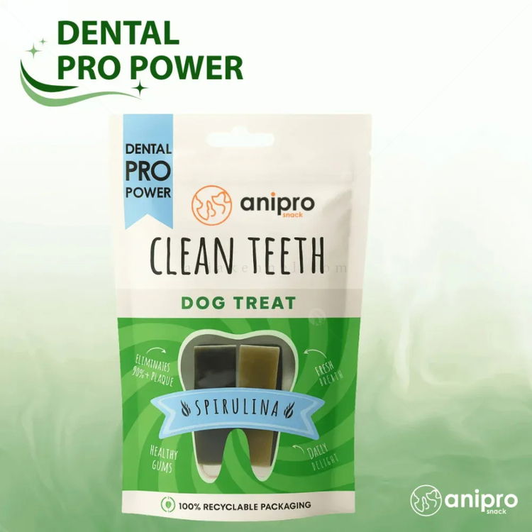 Меки дъвчащи лакомства със спирулина ANIPRO Dental Pro Power Soft chewy dental treats with spirulina, 84 гр