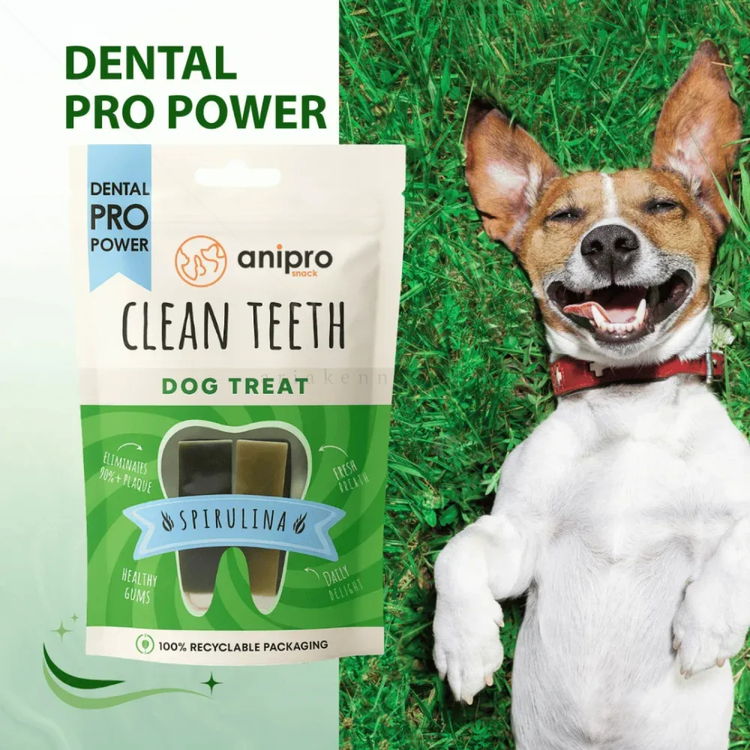 Меки дъвчащи лакомства със спирулина ANIPRO Dental Pro Power Soft chewy dental treats with spirulina, 84 гр