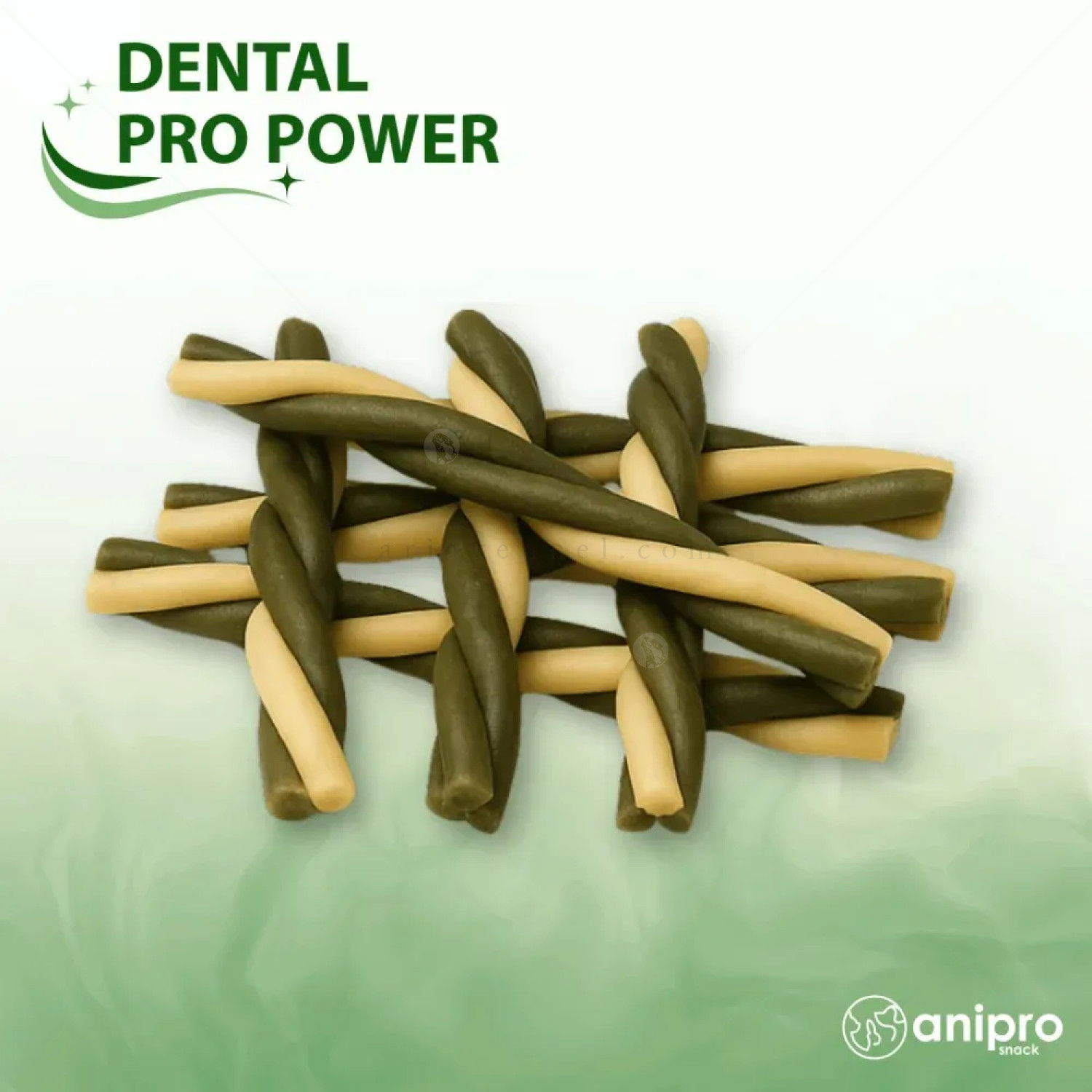 Усукани трицветни солети със спирулина ANIPRO Dental Pro Power Twisted dental sticks with spirulina, 84 гр