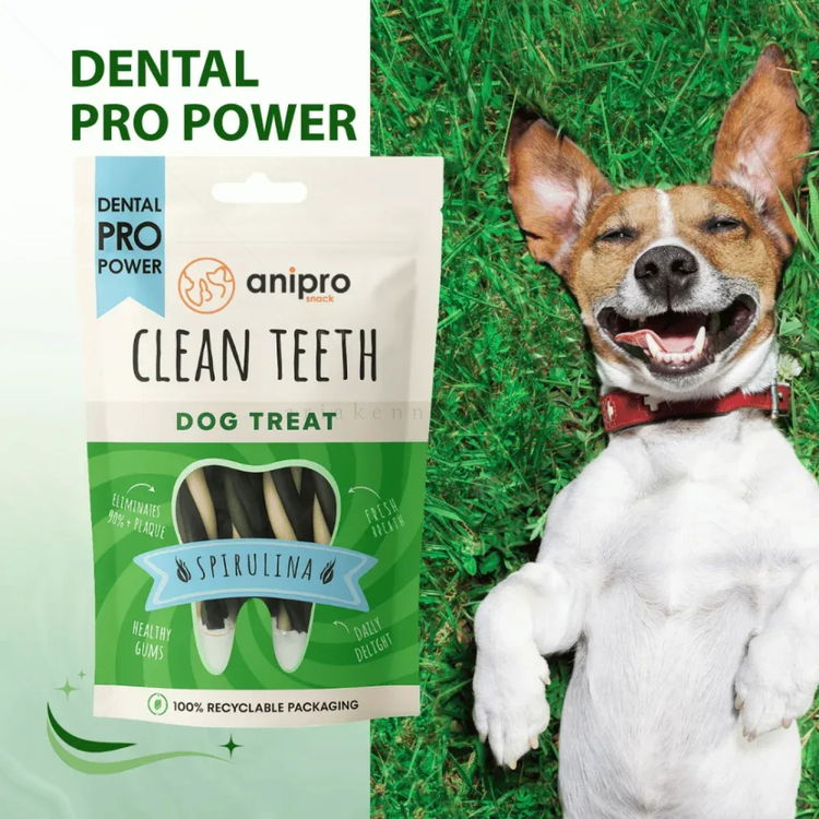 Усукани трицветни солети със спирулина ANIPRO Dental Pro Power Twisted dental sticks with spirulina, 84 гр