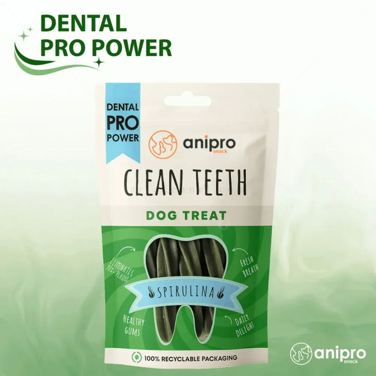 Дентални пръчки със спирулина ANIPRO Dental Pro Power Fusilli with spirulina, 84 гр