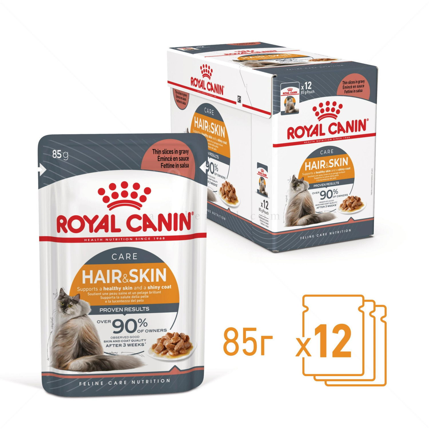 ROYAL CANIN® Hair&Skin 85 гр пауч в сос грейви