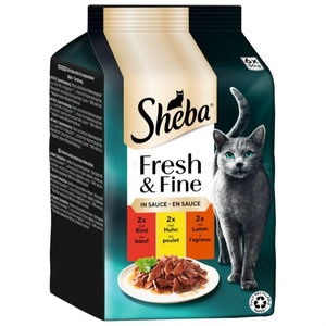 Мини паучове с месо в сос 6х50 гр SHEBA  Fresh & Fine Adult