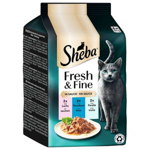 Мини паучове с риба в сос 6х50 гр SHEBA Fresh & Fine Adult