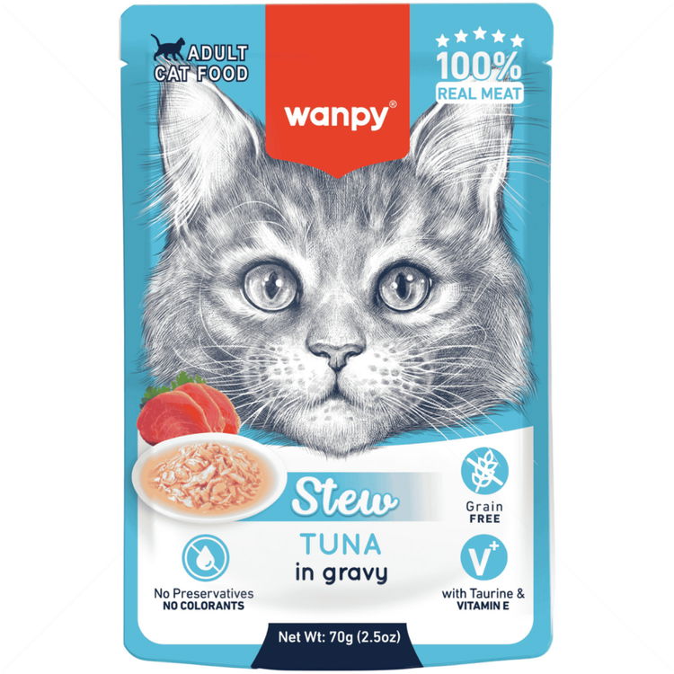 Пауч с риба тон в сос 70 гр WANPY Adult Pouch Stew in Gravy Tuna