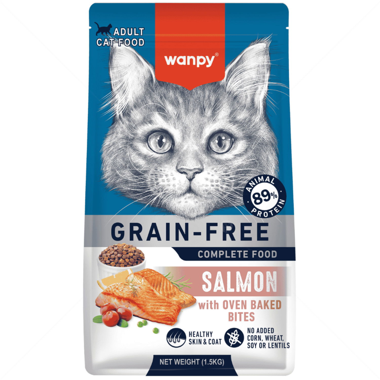 WANPY Grain Free Adult 1.500 кг със сьомга