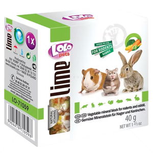 Минерално блокче със зеленчуци LOLO PETS за гризачи, 40 гр