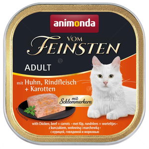 Пастет с гурме сърцевина за котки 100 гр VOM FEINSTEN Adult Chicken, beef and carrots