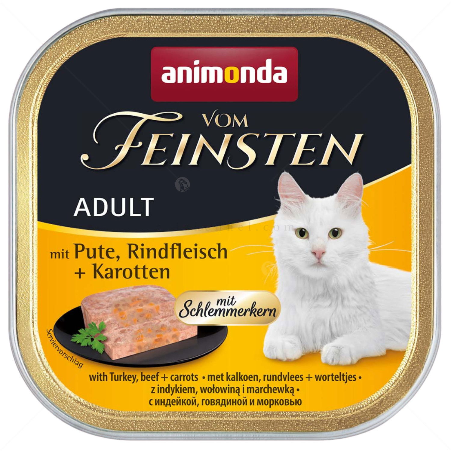 Пастет с гурме сърцевина за котки 100 гр VOM FEINSTEN Adult Turkey, beef and carrots