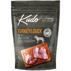 KUDO Low Grain Mini Adult 3 кг Turkey & Duck - студено пресована суха храна