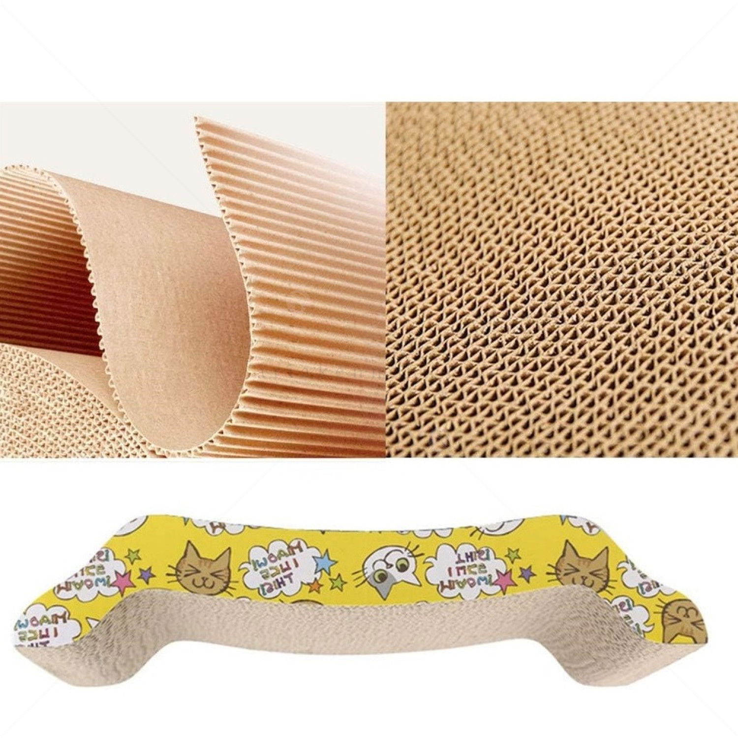 Драскало от картон с котешка билка AMAZONIA, жълто