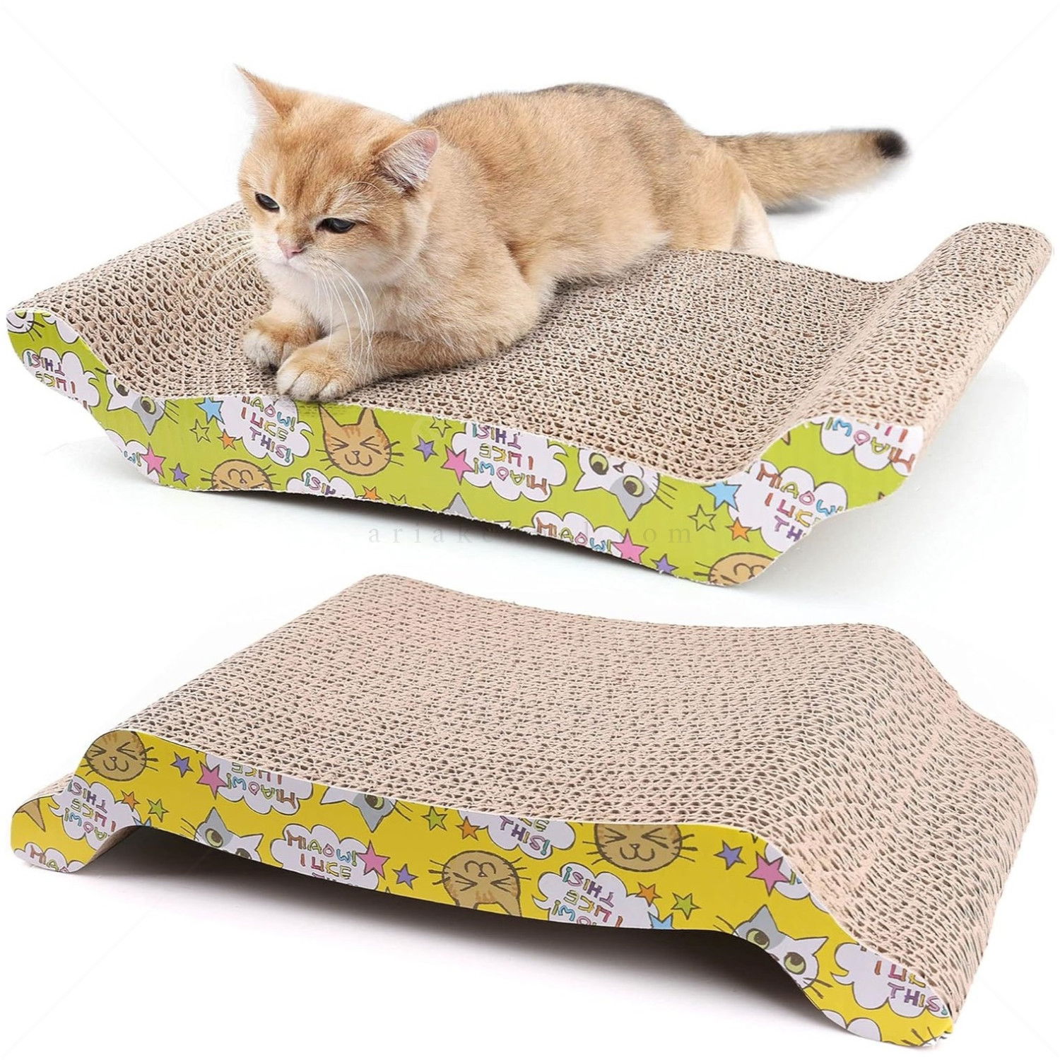 Драскало от картон с котешка билка AMAZONIA, жълто