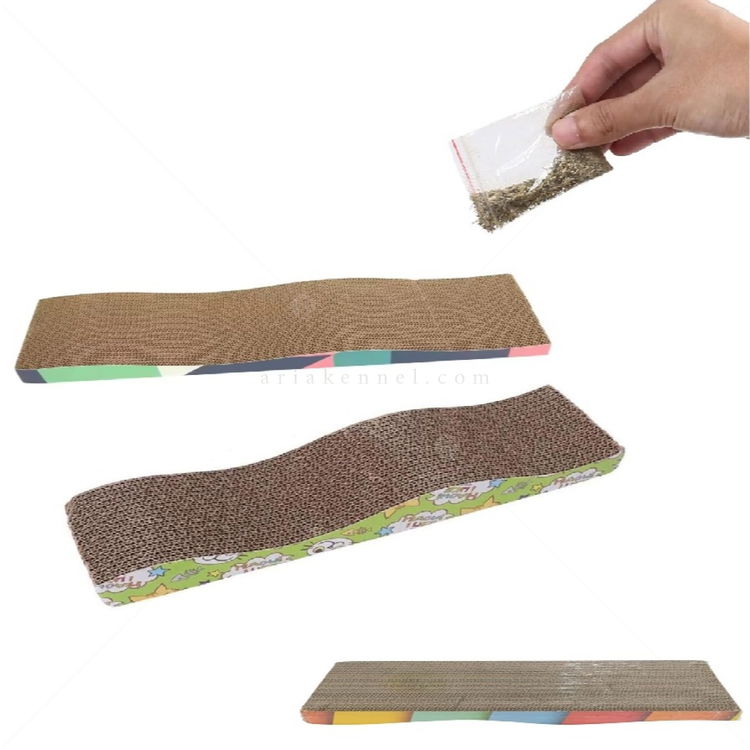 Драскало от картон "Вълна" с котешка билка AMAZONIA, различни десени