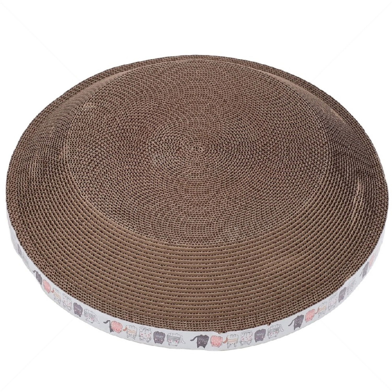 Кръгло драскало от картон "Легло" AMAZONIA, размер S, бяло