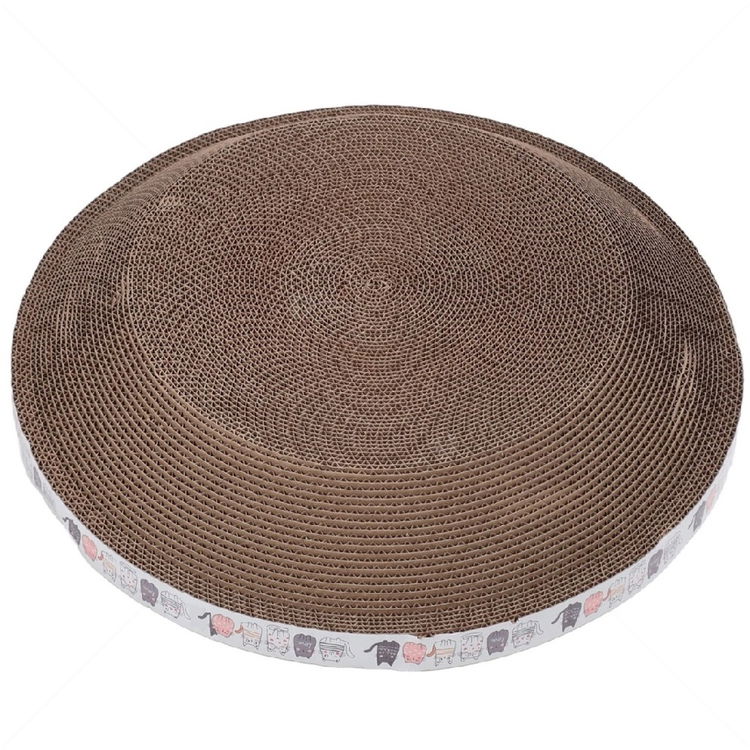 Кръгло драскало от картон "Легло" AMAZONIA, размер M, бяло