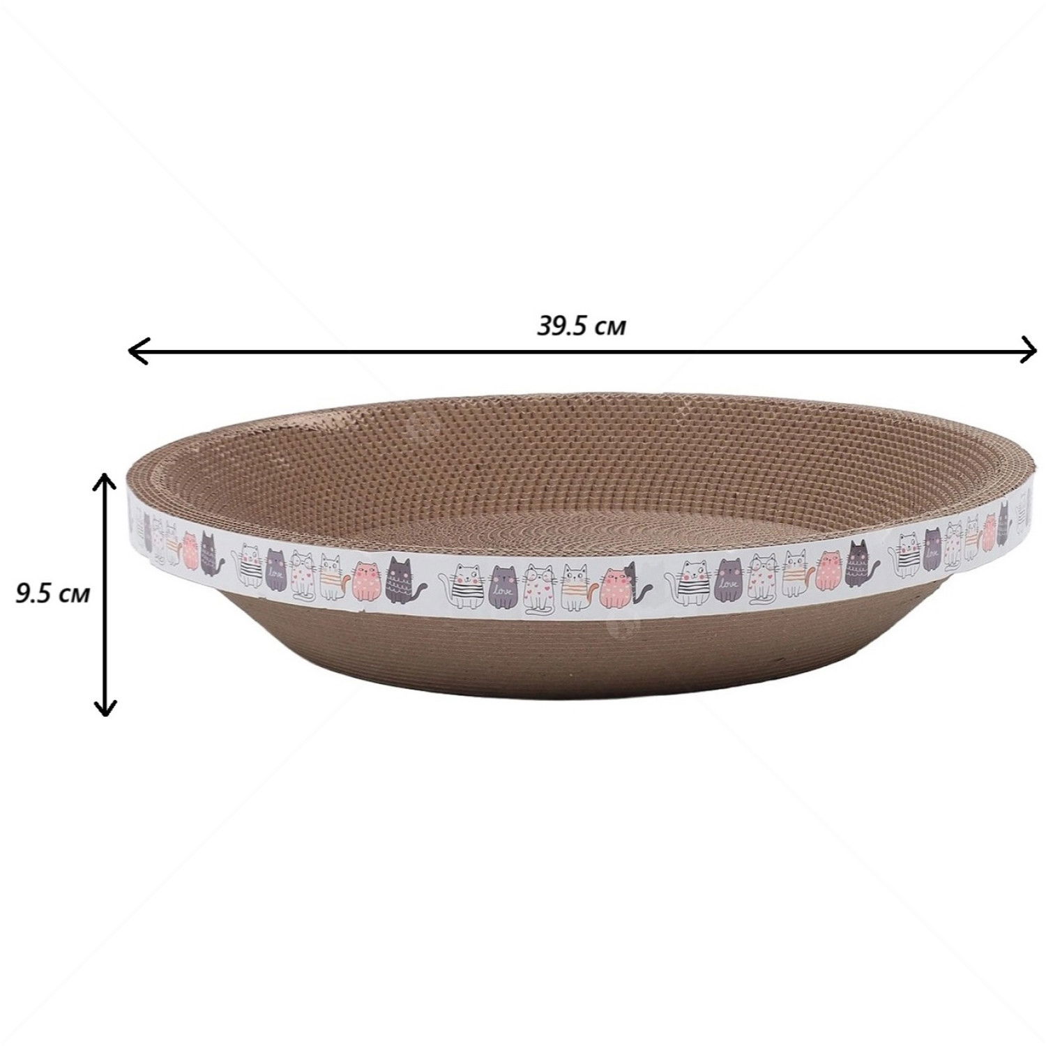 Кръгло драскало от картон "Легло" AMAZONIA, размер M, бяло