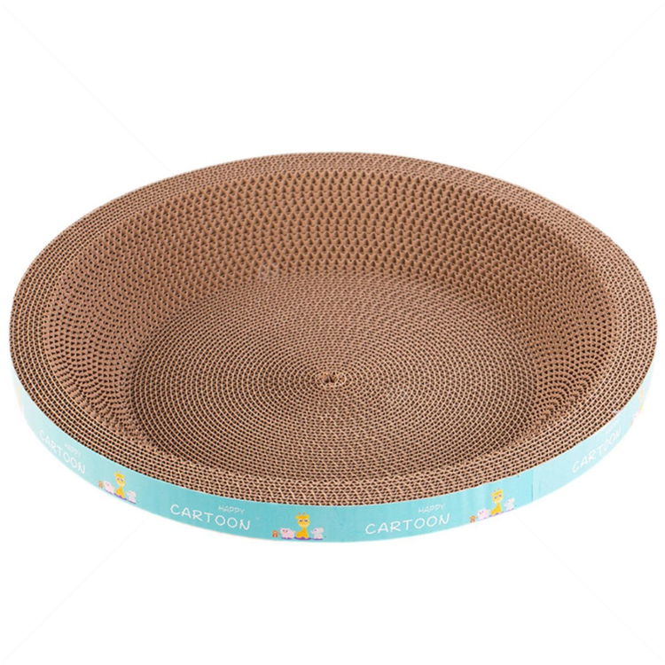 Кръгло драскало от картон "Легло" AMAZONIA, размер L, синьо