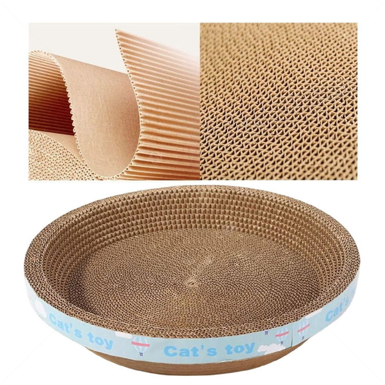 Кръгло драскало от картон "Легло" AMAZONIA, размер L, синьо