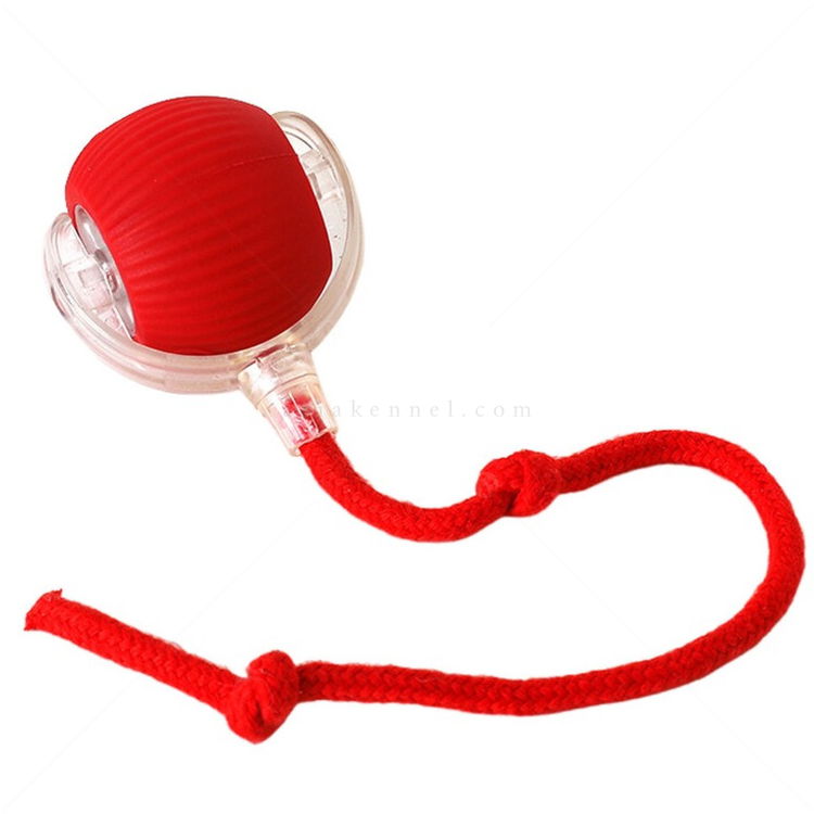 Интерактивна топка с въже и силиконово покритие AMAZONIA, 1 брой, различни цветове