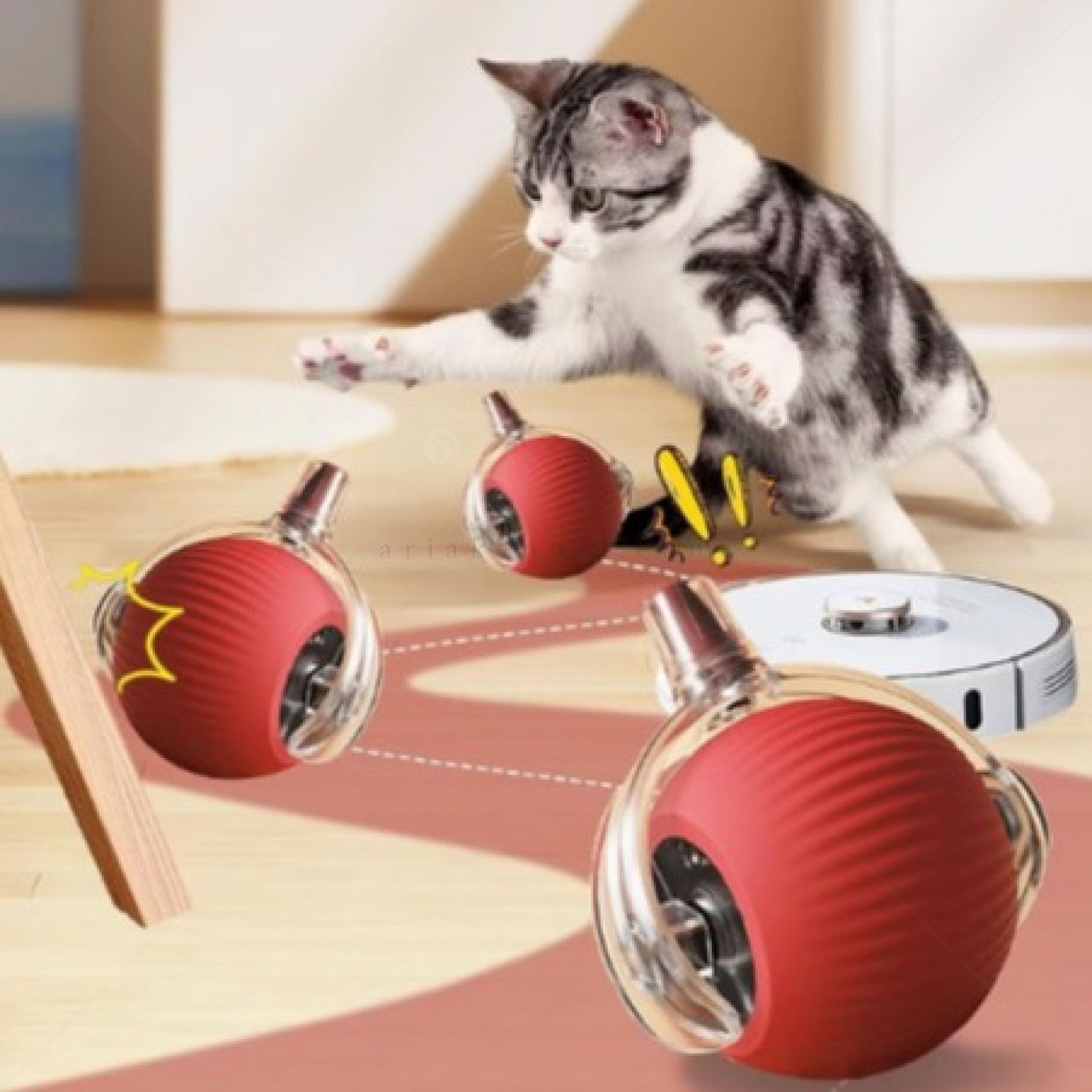 Интерактивна топка с въже и силиконово покритие AMAZONIA, 1 брой, различни цветове