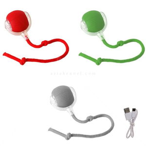 Интерактивна топка с въже и силиконово покритие AMAZONIA, 1 брой, различни цветове