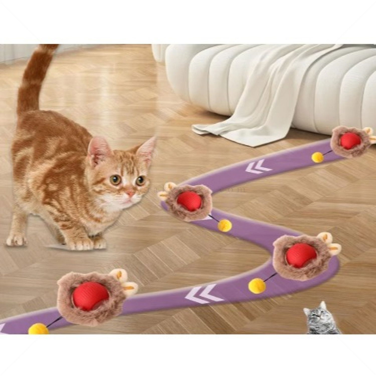 Интерактивна топка с ушички, опашка и силиконово покритие AMAZONIA, 1 брой, различни цветове