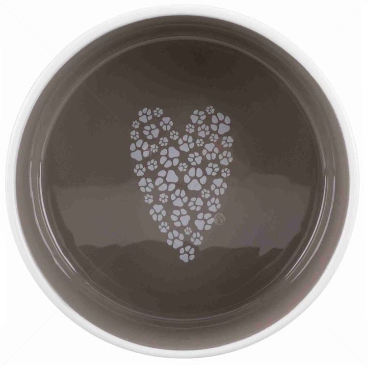 Керамична купа Pet's Home TRIXIE, бяла с бежово, 16 см