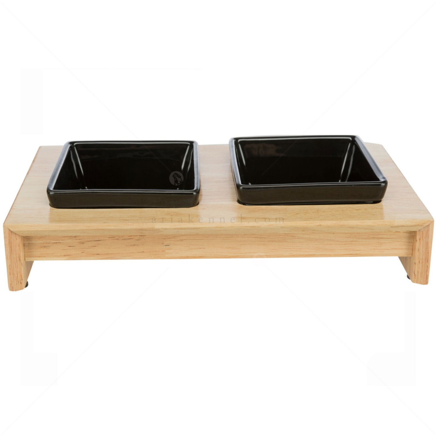 Комплект керамични купи с дървена стойка TRIXIE, 10 см