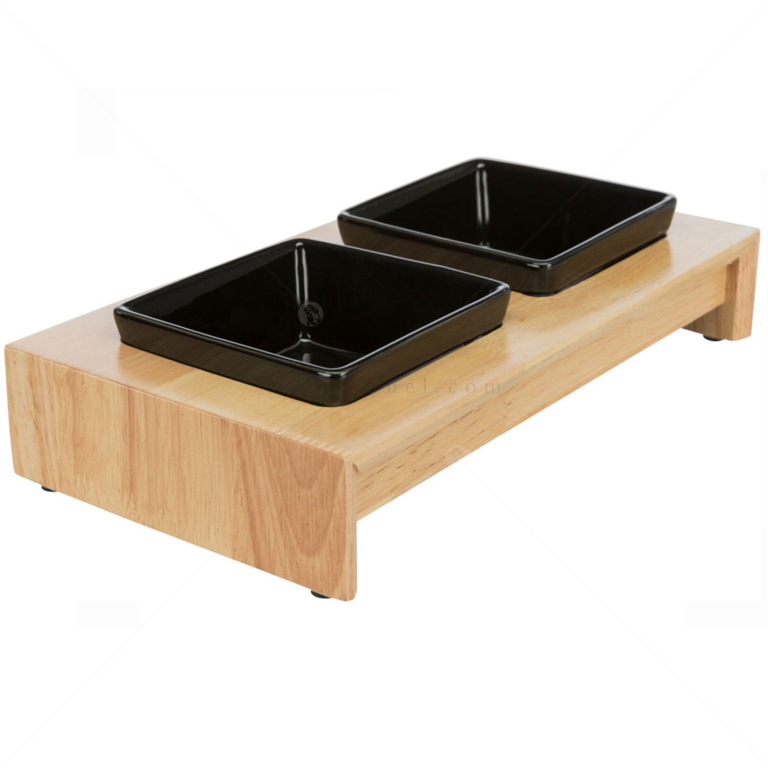 Комплект керамични купи с дървена стойка TRIXIE, 10 см