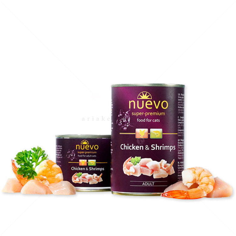 Консерва за котки 400 гр NUEVO Adult Chicken & Shrimps