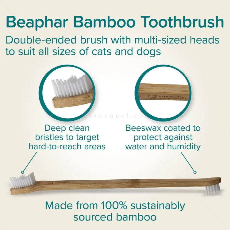 Бамбукова четка за зъби с две глави BEAPHAR Bamboo Toothbrush