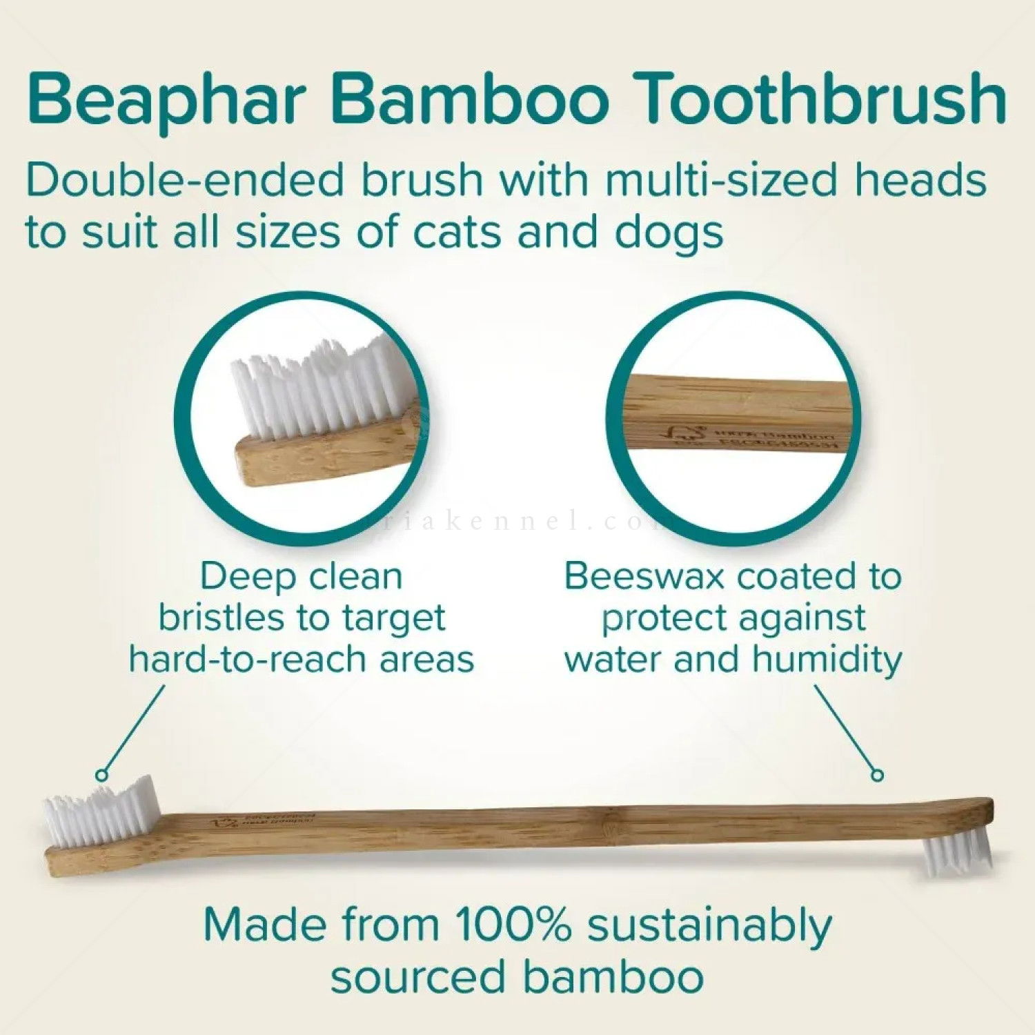 Бамбукова четка за зъби с две глави BEAPHAR Bamboo Toothbrush