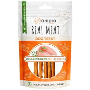 Колагенови пръчици с пилешко месо 80 гр ANIPRO Real Meat Collagen Sticks with Chicken