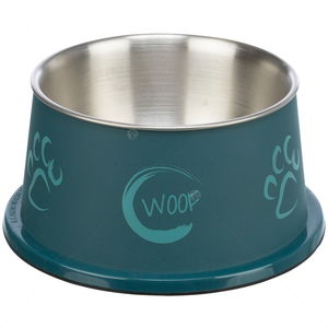 Метална купа с пластмасово покритие и гумена основа TRIXIE, Кокер, 19 см, тюркоаз