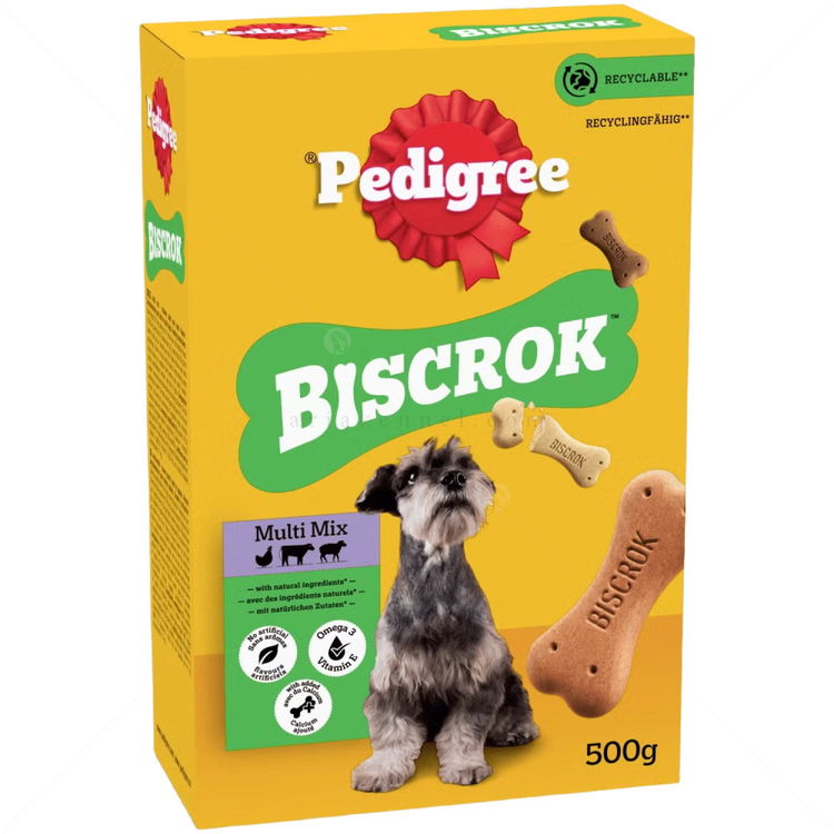 Кокалчета с пилешко, говеждо и агнешко месо PEDIGREE Biscrok Multi mix, 500 гр
