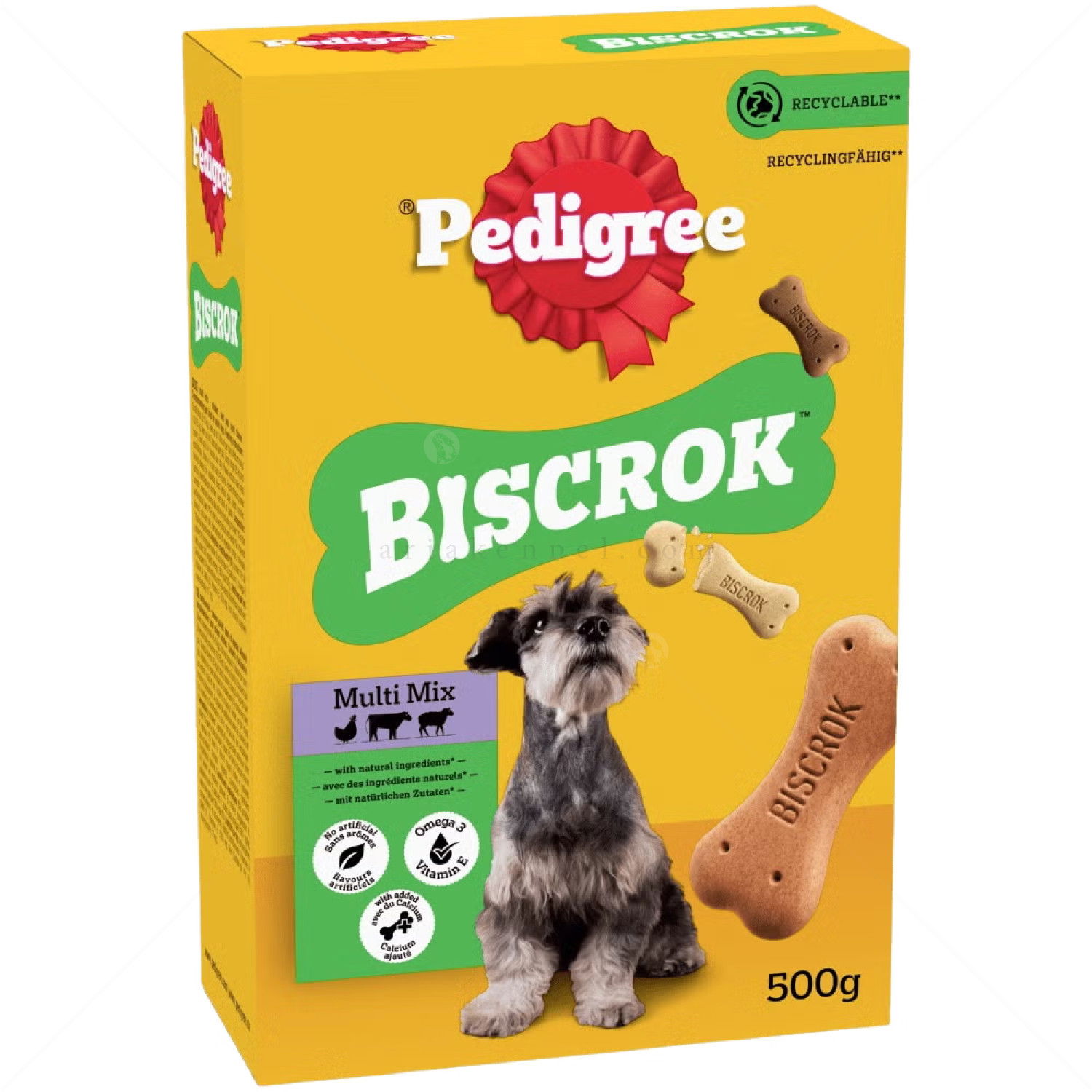 Кокалчета с пилешко, говеждо и агнешко месо PEDIGREE Biscrok Multi mix, 500 гр