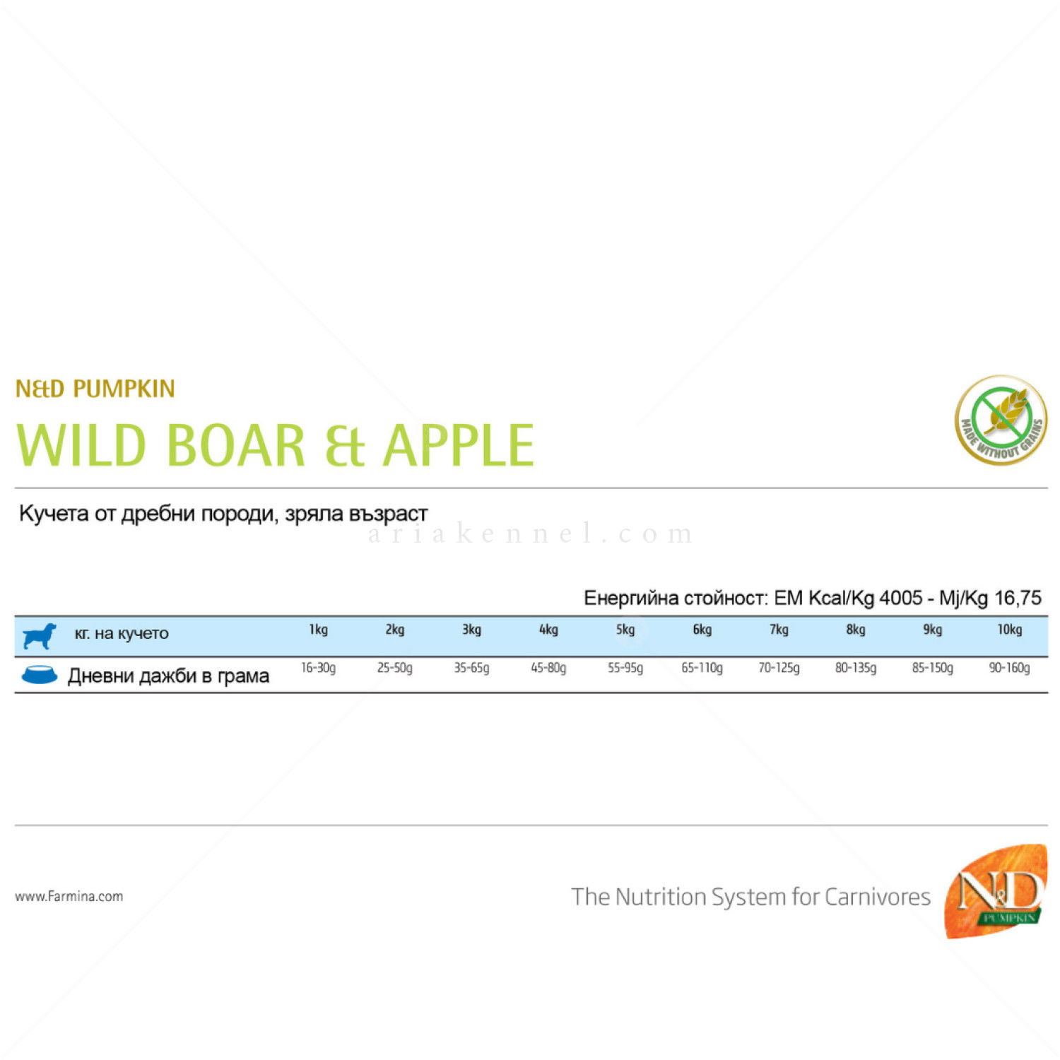 N&D Dog 2.500 кг Pumpkin Adult Mini Boar & Apple