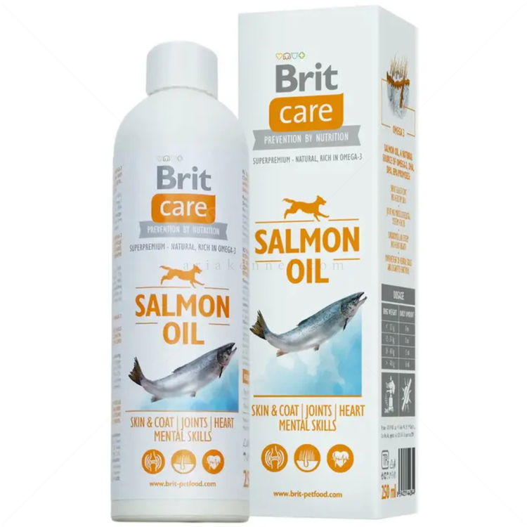 Масло от сьомга BRIT CARE Salmon Oil 100% Натурално, 250 мл
