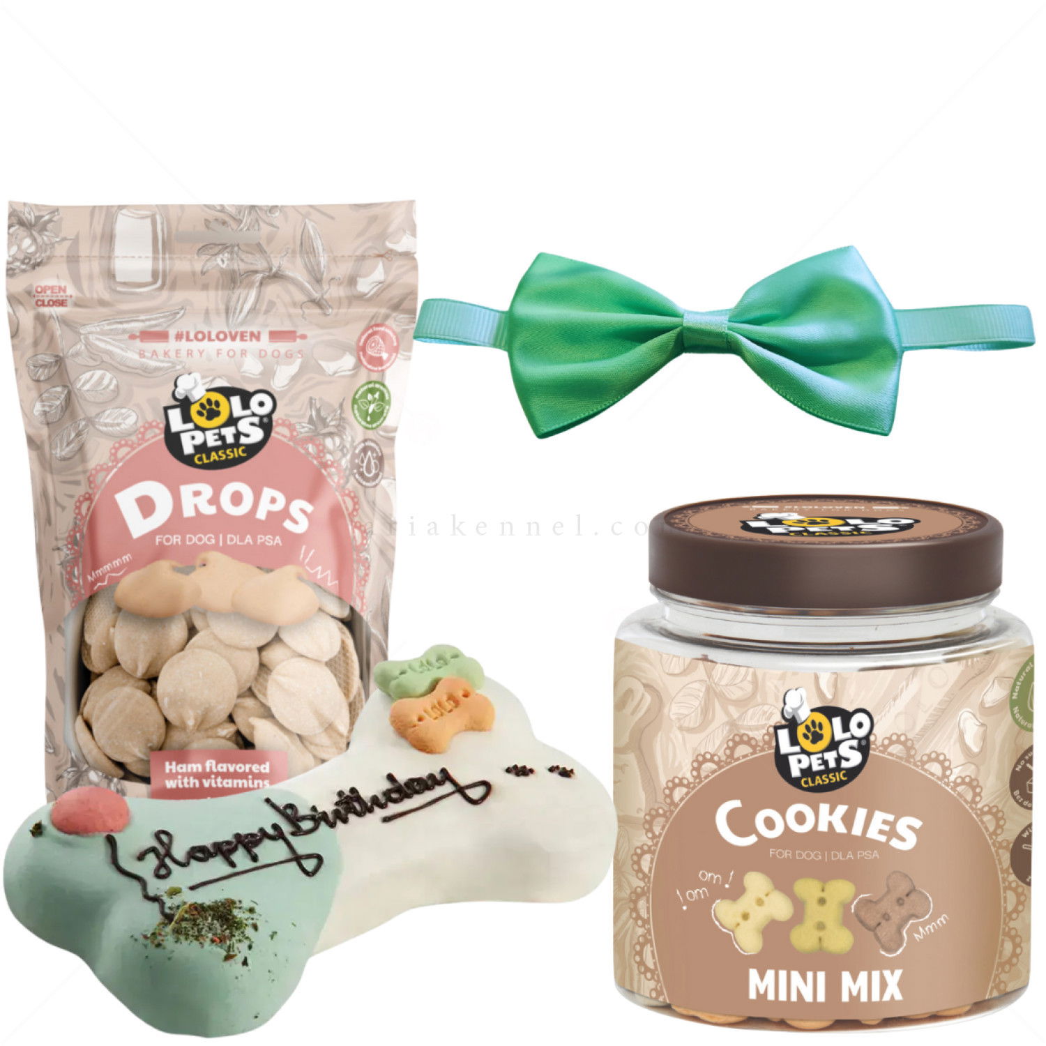 Сет Happy Birthday с торта, бисквитки и папийонка