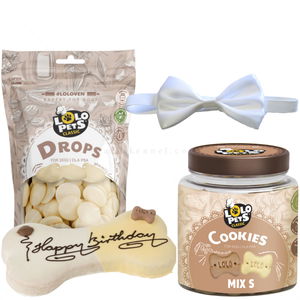 Сет Happy Birthday с торта, бисквитки и папийонка