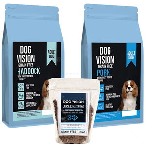 Комплект DOG VISION Adult Haddock 2 кг + DOG VISION Adult Pork 2 кг + Dog Vision 500 гр Fish Treat 80%