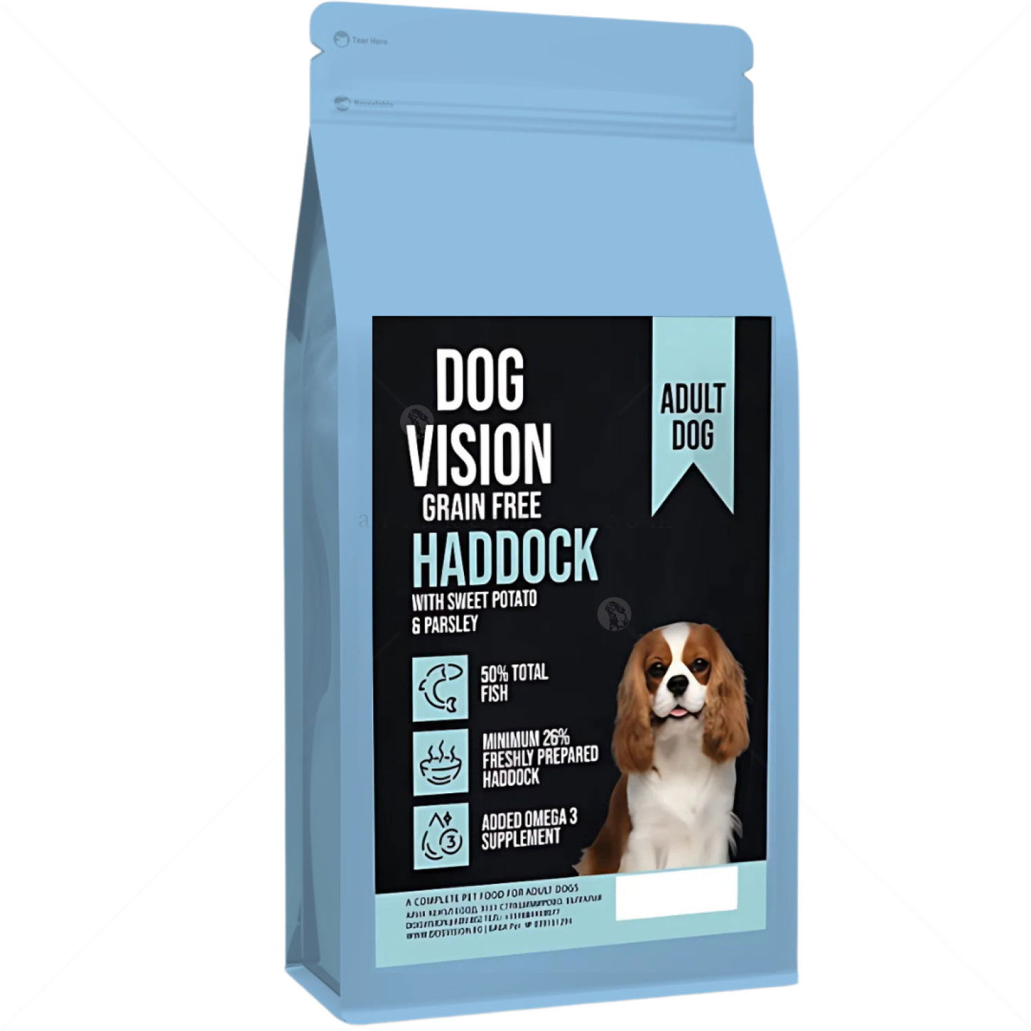 Комплект DOG VISION Adult Haddock 2 кг + DOG VISION Adult Pork 2 кг + Dog Vision 500 гр Fish Treat 80%