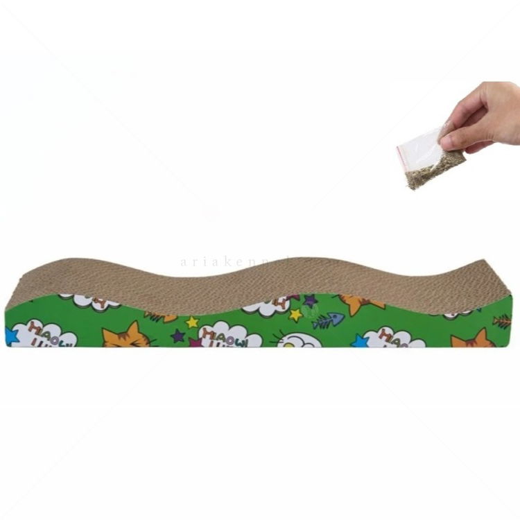 Драскало от картон "Вълна" ANIPRO, зелено