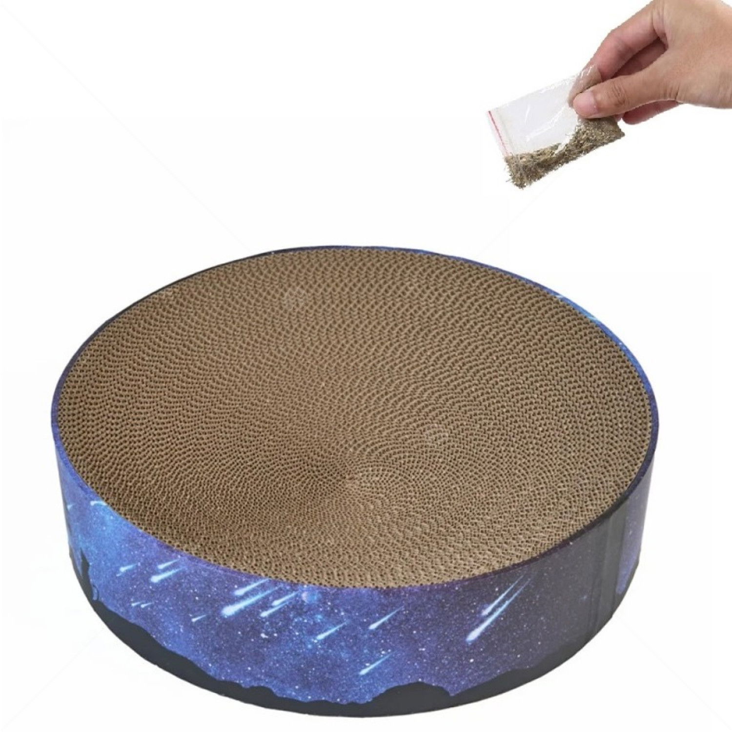 Драскало от картон ANIPRO, Кръг, синьо небе