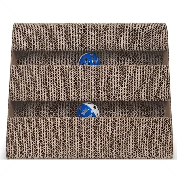 Драскало от картон с отвори и топчета ANIPRO, триъгълник