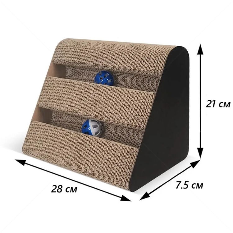 Драскало от картон с отвори и топчета ANIPRO, триъгълник